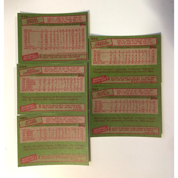 1985 Topps Baseball Cards - Lot of 5 Baseball Cards - MLB - US Seller - Picture 2 of 2